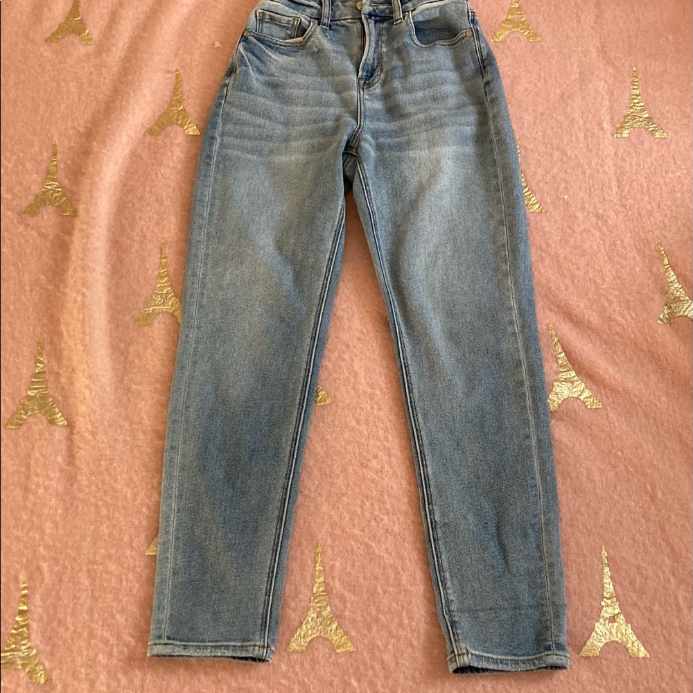 American Eagle mom jeans, 000 regular, stretch